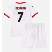 AC Milan Alvaro Morata #7 Replika Bortatröja Barn 2024-25 Kortärmad (+ byxor)