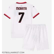 AC Milan Alvaro Morata #7 Replika Bortatröja Barn 2024-25 Kortärmad (+ byxor)