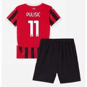 AC Milan Christian Pulisic #11 Replika Hemmatröja Barn 2024-25 Kortärmad (+ byxor)