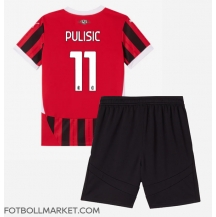 AC Milan Christian Pulisic #11 Replika Hemmatröja Barn 2024-25 Kortärmad (+ byxor)