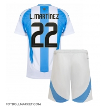 Argentina Lautaro Martinez #22 Replika Hemmatröja Barn Copa America 2024 Kortärmad (+ byxor)