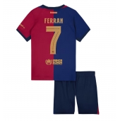 Barcelona Ferran Torres #7 Replika Hemmatröja Barn 2024-25 Kortärmad (+ byxor)