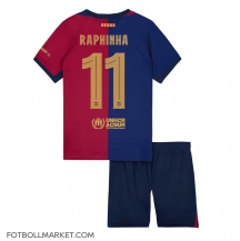 Barcelona Raphinha Belloli #11 Replika Hemmatröja Barn 2024-25 Kortärmad (+ byxor)