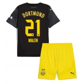 Borussia Dortmund Donyell Malen #21 Replika Bortatröja Barn 2024-25 Kortärmad (+ byxor)