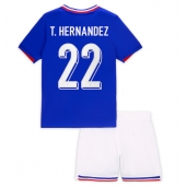 Frankrike Theo Hernandez #22 Replika Hemmatröja Barn EM 2024 Kortärmad (+ byxor)