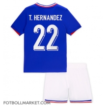 Frankrike Theo Hernandez #22 Replika Hemmatröja Barn EM 2024 Kortärmad (+ byxor)