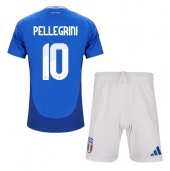 Italien Lorenzo Pellegrini #10 Replika Hemmatröja Barn EM 2024 Kortärmad (+ byxor)