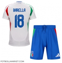 Italien Nicolo Barella #18 Replika Bortatröja Barn EM 2024 Kortärmad (+ byxor)