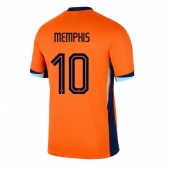 Nederländerna Memphis Depay #10 Replika Hemmatröja EM 2024 Kortärmad