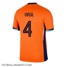 Nederländerna Virgil van Dijk #4 Replika Hemmatröja EM 2024 Kortärmad