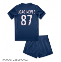 Paris Saint-Germain Joao Neves #87 Replika Hemmatröja Barn 2024-25 Kortärmad (+ byxor)