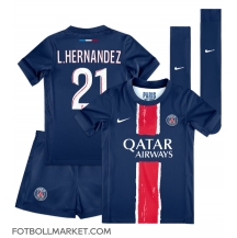 Paris Saint-Germain Lucas Hernandez #21 Replika Hemmatröja Barn 2024-25 Kortärmad (+ byxor)