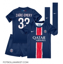 Paris Saint-Germain Warren Zaire-Emery #33 Replika Hemmatröja Barn 2024-25 Kortärmad (+ byxor)