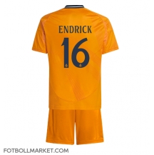 Real Madrid Endrick #16 Replika Bortatröja Barn 2024-25 Kortärmad (+ byxor)