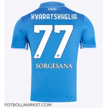 SSC Napoli Khvicha Kvaratskhelia #77 Replika Hemmatröja 2024-25 Kortärmad