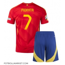 Spanien Alvaro Morata #7 Replika Hemmatröja Barn EM 2024 Kortärmad (+ byxor)