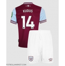 West Ham United Mohammed Kudus #14 Replika Hemmatröja Barn 2024-25 Kortärmad (+ byxor)